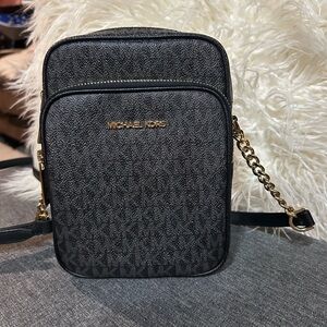 Michael Kors Black and Gold Chain Crossbody Authentic